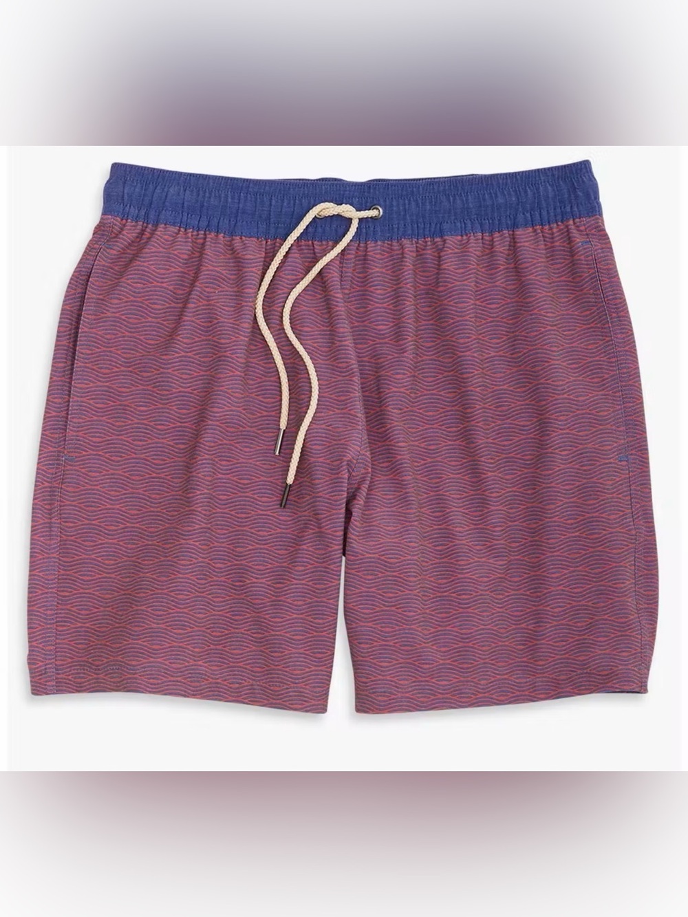 🌊 Fair Harbor The Bayberry Trunk Red Wave Swim Trunks Size Small 🌊